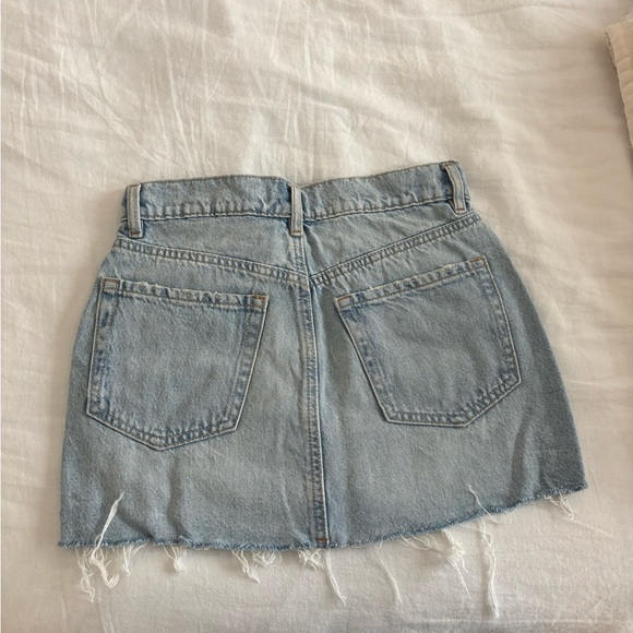 Garage Light Blue Distressed Mini Skirt - Picture 2 of 3